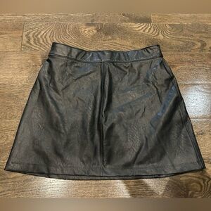 SPANX Black Faux Leather A-Line Skirt